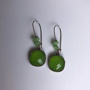 ANTHROPOLOGIE Green drop earrings